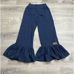 Matilda Jane Pants Size XS Ruffle Bottom Teal Blue Wide Leg Women's 24x26